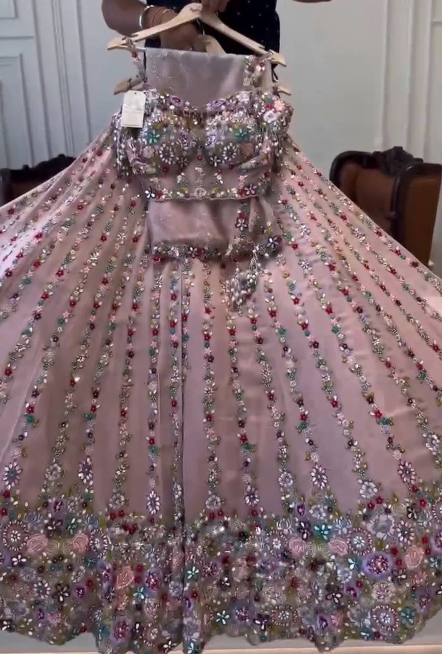 Flared Faux Georgette Lehenga